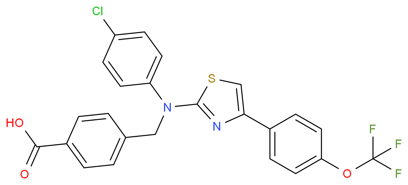 4-(((4-chlorophenyl)(4-(4-(trifluoromethoxy)phenyl)thiazol-2-yl)amino)methyl)benzoic acid_Molecular_structure_CAS_643012-93-5)