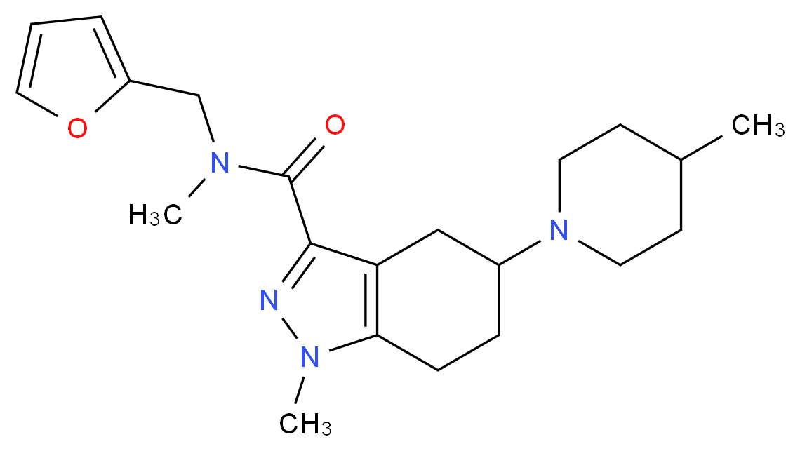 N-(2-furylmethyl)-N,1-dimethyl-5-(4-methyl-1-piperidinyl)-4,5,6,7-tetrahydro-1H-indazole-3-carboxamide_Molecular_structure_CAS_)