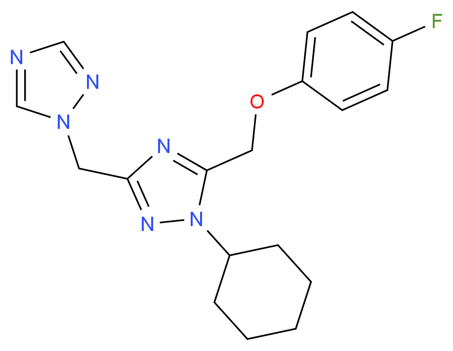 1-cyclohexyl-5-[(4-fluorophenoxy)methyl]-3-(1H-1,2,4-triazol-1-ylmethyl)-1H-1,2,4-triazole_Molecular_structure_CAS_)
