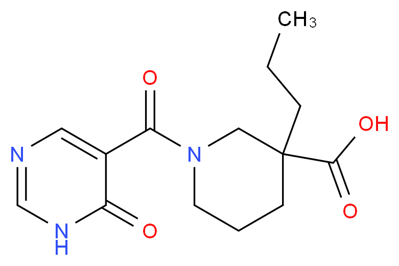 1-[(6-oxo-1,6-dihydropyrimidin-5-yl)carbonyl]-3-propylpiperidine-3-carboxylic acid_Molecular_structure_CAS_)