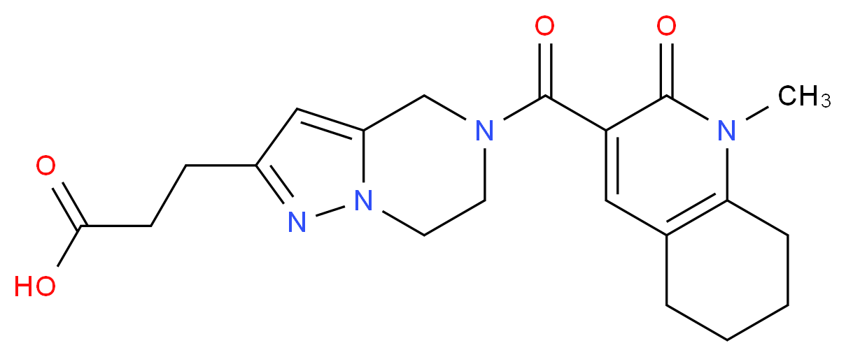3-{5-[(1-methyl-2-oxo-1,2,5,6,7,8-hexahydro-3-quinolinyl)carbonyl]-4,5,6,7-tetrahydropyrazolo[1,5-a]pyrazin-2-yl}propanoic acid_Molecular_structure_CAS_)