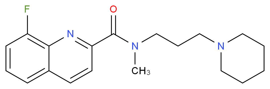 8-fluoro-N-methyl-N-[3-(1-piperidinyl)propyl]-2-quinolinecarboxamide_Molecular_structure_CAS_)