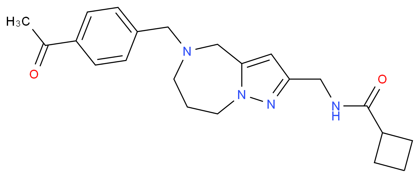 N-{[5-(4-acetylbenzyl)-5,6,7,8-tetrahydro-4H-pyrazolo[1,5-a][1,4]diazepin-2-yl]methyl}cyclobutanecarboxamide_Molecular_structure_CAS_)