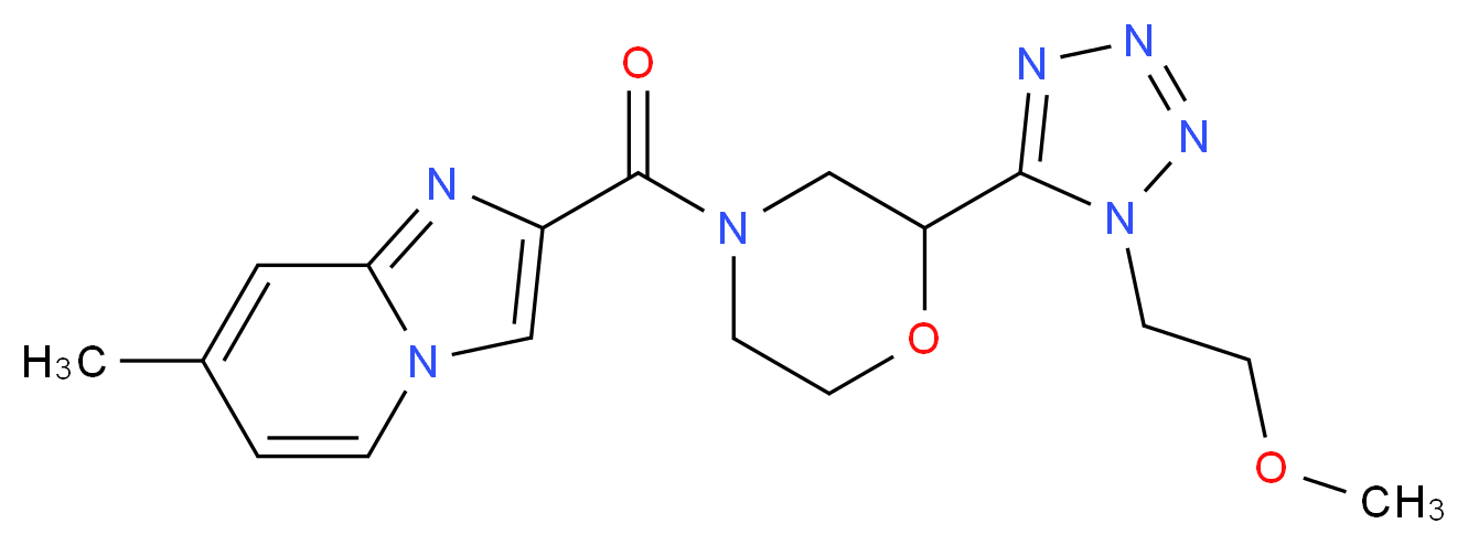 2-({2-[1-(2-methoxyethyl)-1H-tetrazol-5-yl]morpholin-4-yl}carbonyl)-7-methylimidazo[1,2-a]pyridine_Molecular_structure_CAS_)