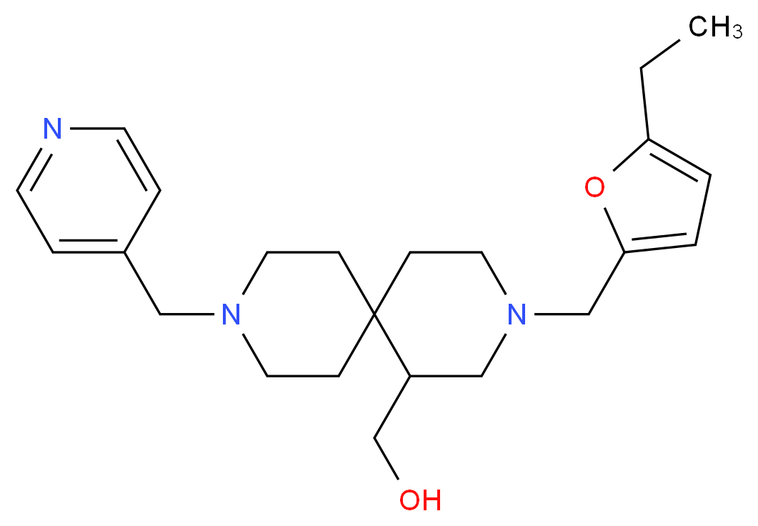 [3-[(5-ethyl-2-furyl)methyl]-9-(pyridin-4-ylmethyl)-3,9-diazaspiro[5.5]undec-1-yl]methanol_Molecular_structure_CAS_)