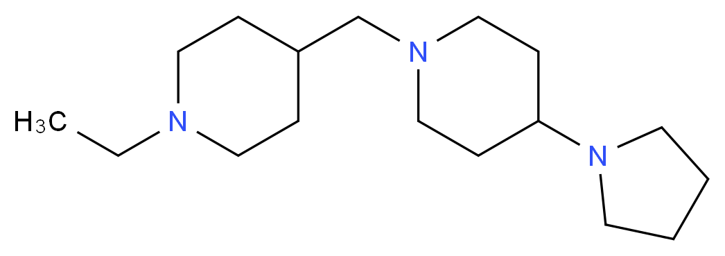 1-ethyl-4-{[4-(1-pyrrolidinyl)-1-piperidinyl]methyl}piperidine_Molecular_structure_CAS_)