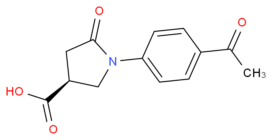 (3S)-1-(4-acetylphenyl)-5-oxopyrrolidine-3-carboxylic acid_Molecular_structure_CAS_)
