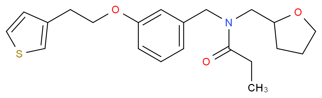 N-(tetrahydro-2-furanylmethyl)-N-{3-[2-(3-thienyl)ethoxy]benzyl}propanamide_Molecular_structure_CAS_)