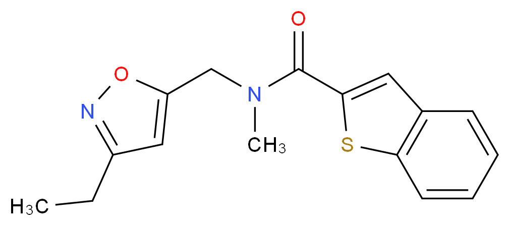 N-[(3-ethylisoxazol-5-yl)methyl]-N-methyl-1-benzothiophene-2-carboxamide_Molecular_structure_CAS_)
