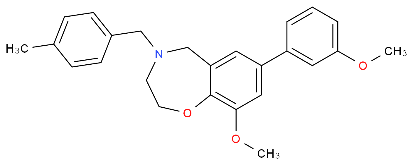 9-methoxy-7-(3-methoxyphenyl)-4-(4-methylbenzyl)-2,3,4,5-tetrahydro-1,4-benzoxazepine_Molecular_structure_CAS_)
