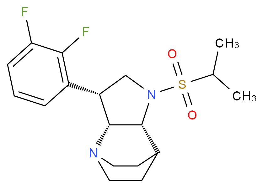 (3R*,3aR*,7aR*)-3-(2,3-difluorophenyl)-1-(isopropylsulfonyl)octahydro-4,7-ethanopyrrolo[3,2-b]pyridine_Molecular_structure_CAS_)