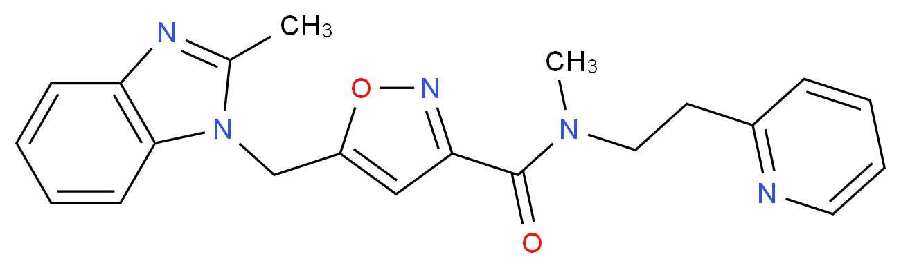 N-methyl-5-[(2-methyl-1H-benzimidazol-1-yl)methyl]-N-[2-(2-pyridinyl)ethyl]-3-isoxazolecarboxamide_Molecular_structure_CAS_)