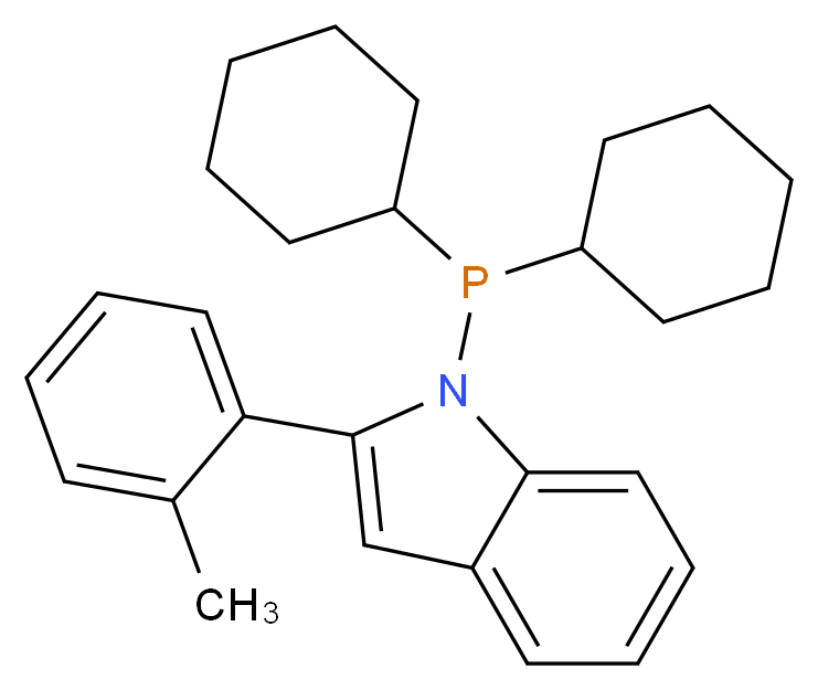 N-(Dicyclohexylphosphino)-2-(2′-tolyl)indole_Molecular_structure_CAS_947402-59-7)