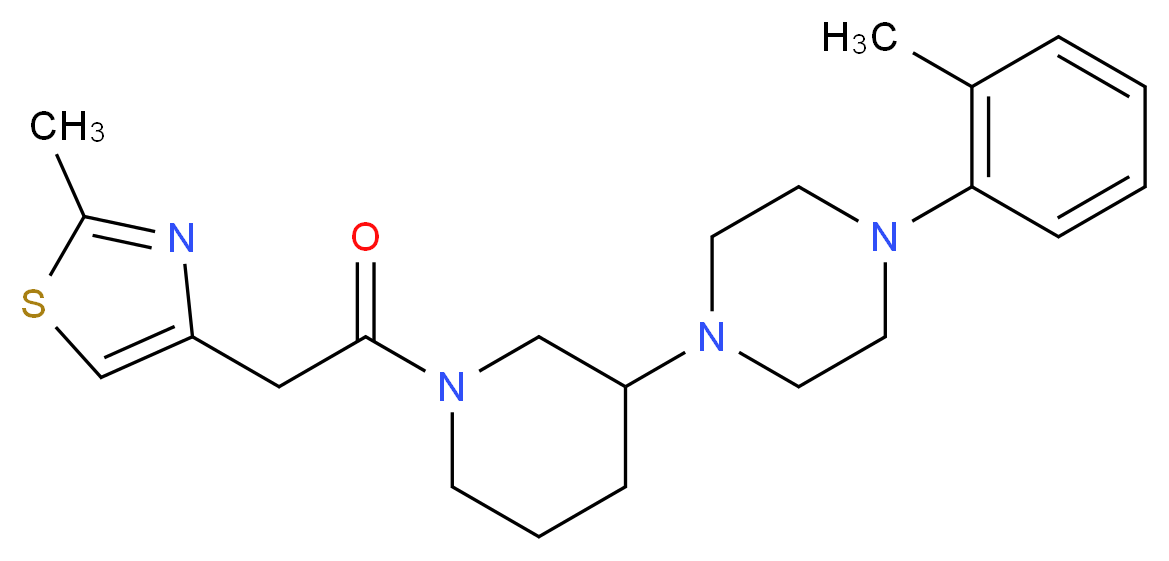 1-(2-methylphenyl)-4-{1-[(2-methyl-1,3-thiazol-4-yl)acetyl]-3-piperidinyl}piperazine_Molecular_structure_CAS_)