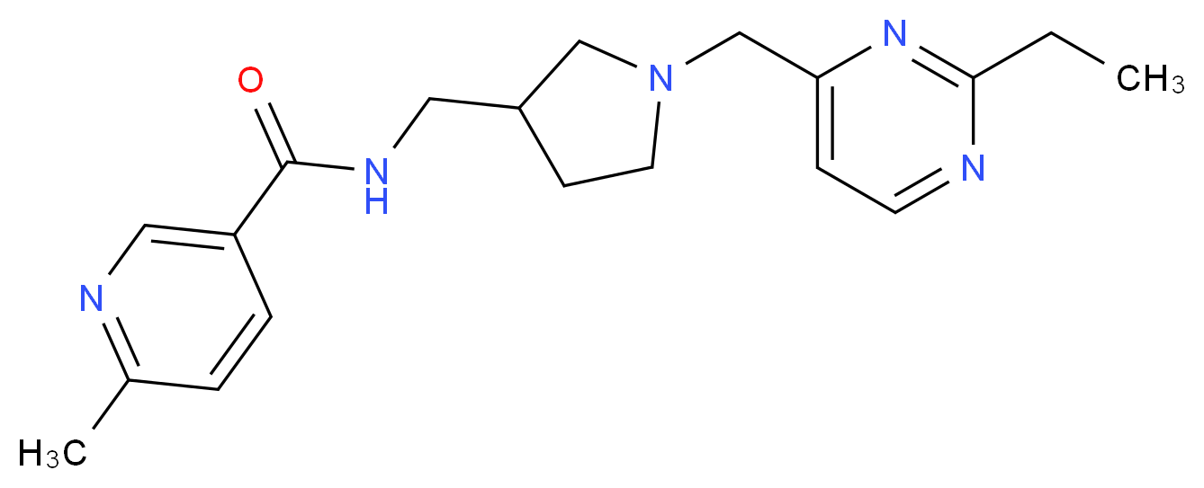 N-({1-[(2-ethylpyrimidin-4-yl)methyl]pyrrolidin-3-yl}methyl)-6-methylnicotinamide_Molecular_structure_CAS_)