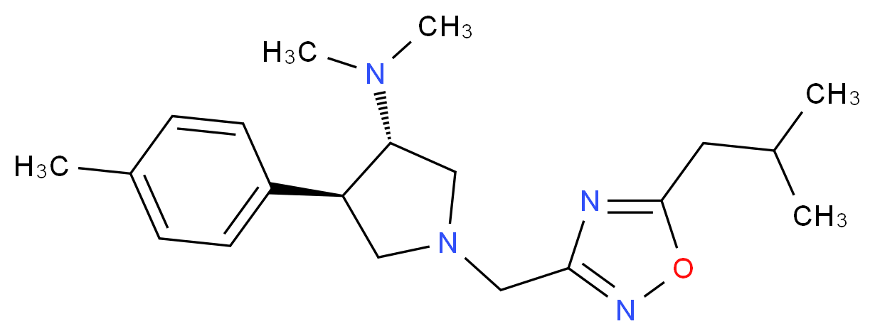 (3S*,4R*)-1-[(5-isobutyl-1,2,4-oxadiazol-3-yl)methyl]-N,N-dimethyl-4-(4-methylphenyl)-3-pyrrolidinamine_Molecular_structure_CAS_)