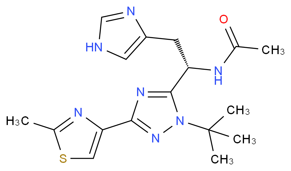 N-[(1S)-1-[1-tert-butyl-3-(2-methyl-1,3-thiazol-4-yl)-1H-1,2,4-triazol-5-yl]-2-(1H-imidazol-4-yl)ethyl]acetamide_Molecular_structure_CAS_)