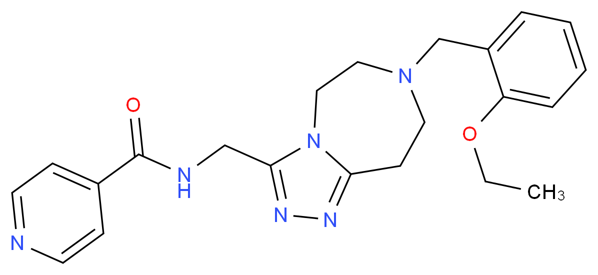 N-{[7-(2-ethoxybenzyl)-6,7,8,9-tetrahydro-5H-[1,2,4]triazolo[4,3-d][1,4]diazepin-3-yl]methyl}isonicotinamide_Molecular_structure_CAS_)