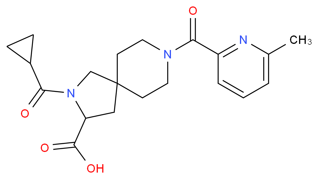 2-(cyclopropylcarbonyl)-8-[(6-methyl-2-pyridinyl)carbonyl]-2,8-diazaspiro[4.5]decane-3-carboxylic acid_Molecular_structure_CAS_)