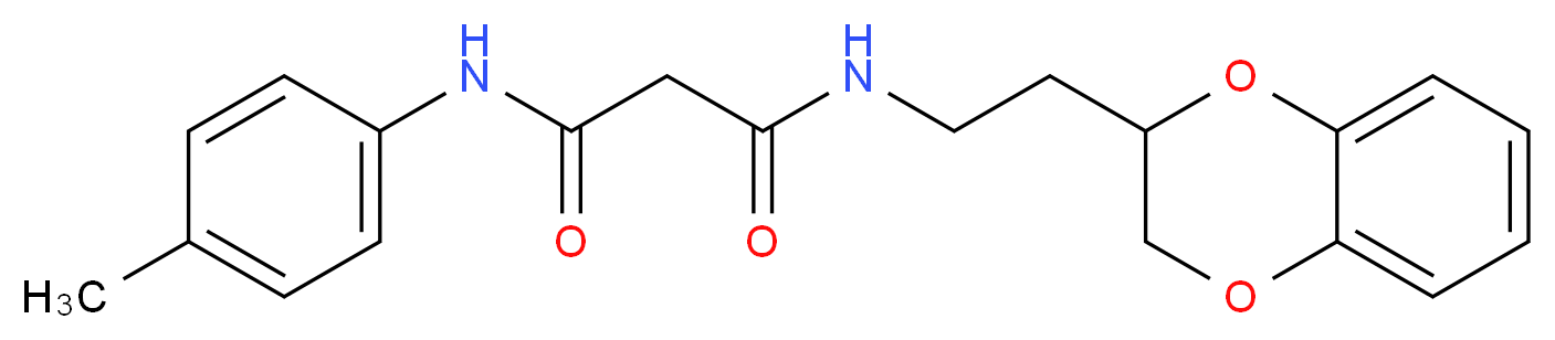 N-[2-(2,3-dihydro-1,4-benzodioxin-2-yl)ethyl]-N'-(4-methylphenyl)malonamide_Molecular_structure_CAS_)
