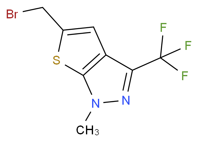 5-(Bromomethyl)-1-methyl-3-(trifluoromethyl)-1H-thieno[2,3-c]pyrazole_Molecular_structure_CAS_)