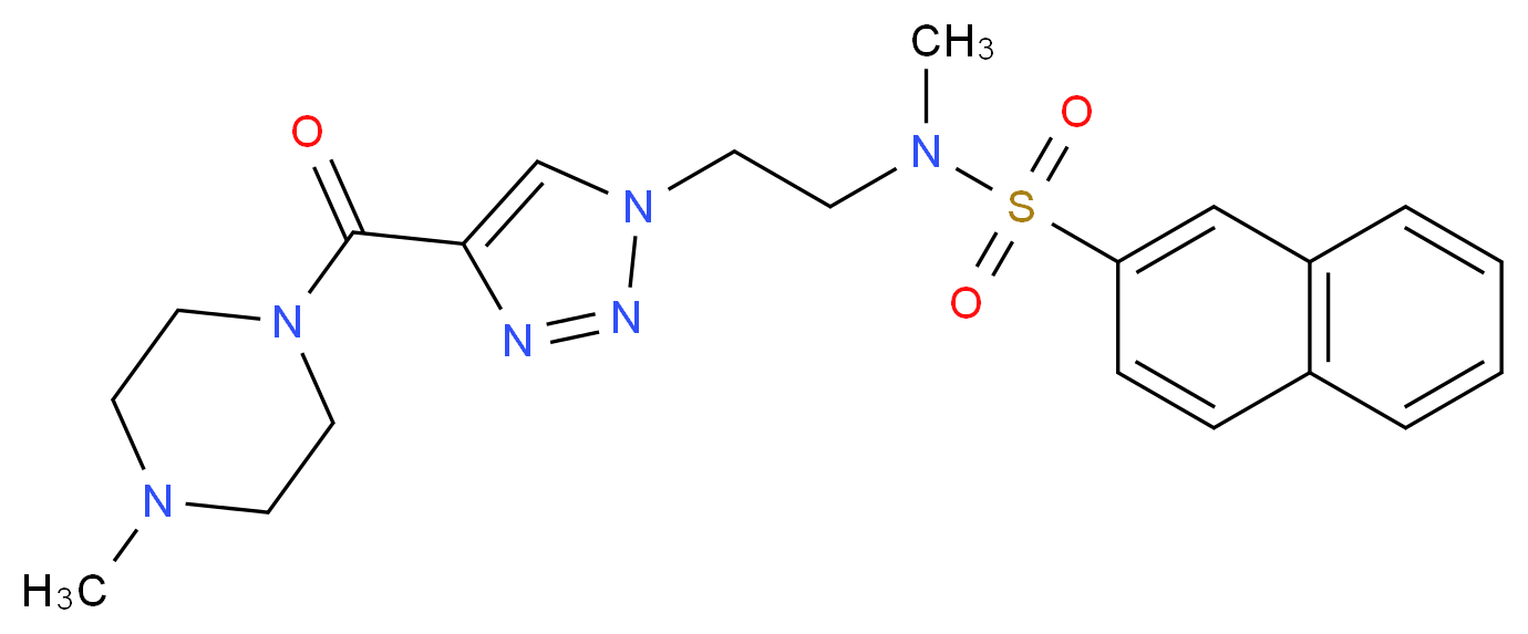 N-methyl-N-(2-{4-[(4-methyl-1-piperazinyl)carbonyl]-1H-1,2,3-triazol-1-yl}ethyl)-2-naphthalenesulfonamide_Molecular_structure_CAS_)