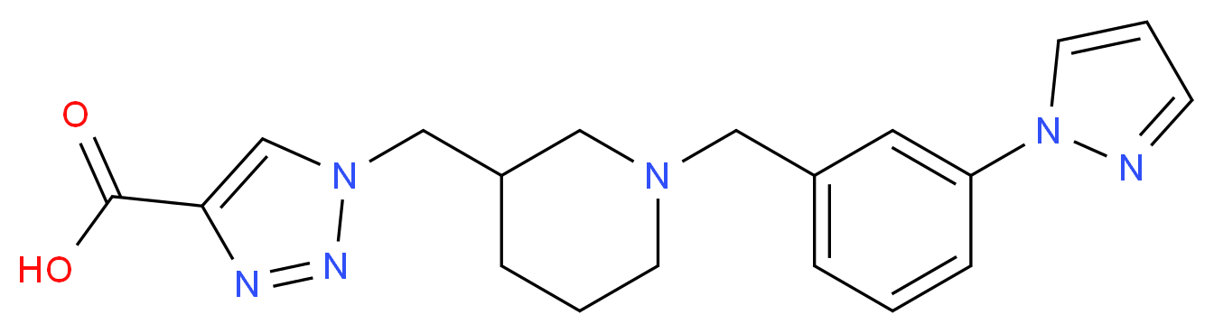 1-({1-[3-(1H-pyrazol-1-yl)benzyl]piperidin-3-yl}methyl)-1H-1,2,3-triazole-4-carboxylic acid_Molecular_structure_CAS_)