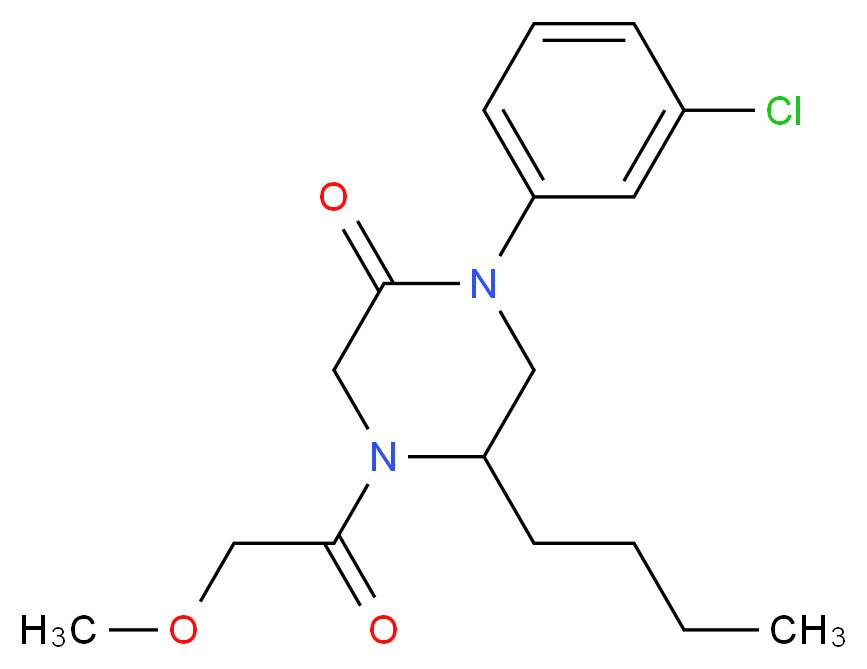 5-butyl-1-(3-chlorophenyl)-4-(methoxyacetyl)-2-piperazinone_Molecular_structure_CAS_)