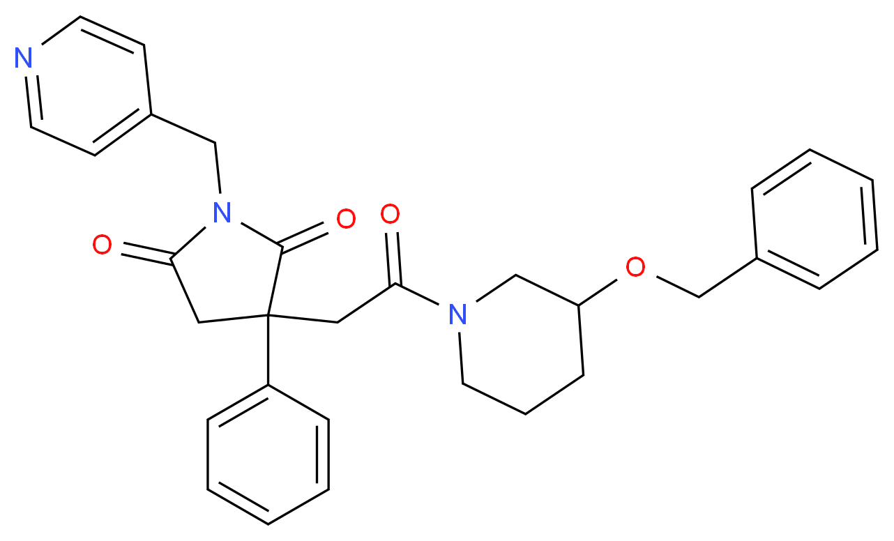 3-{2-[3-(benzyloxy)-1-piperidinyl]-2-oxoethyl}-3-phenyl-1-(4-pyridinylmethyl)-2,5-pyrrolidinedione_Molecular_structure_CAS_)