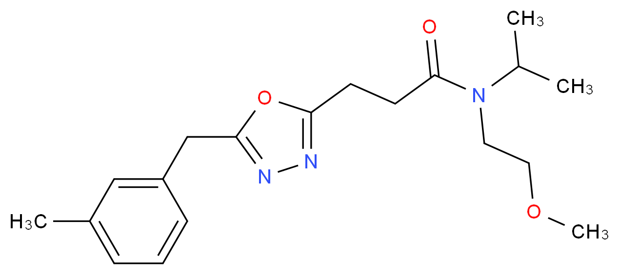 N-isopropyl-N-(2-methoxyethyl)-3-[5-(3-methylbenzyl)-1,3,4-oxadiazol-2-yl]propanamide_Molecular_structure_CAS_)