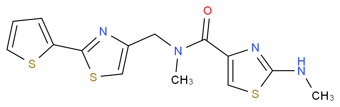 N-methyl-2-(methylamino)-N-{[2-(2-thienyl)-1,3-thiazol-4-yl]methyl}-1,3-thiazole-4-carboxamide_Molecular_structure_CAS_)