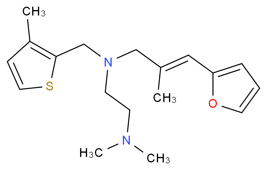 N-[(2E)-3-(2-furyl)-2-methylprop-2-en-1-yl]-N',N'-dimethyl-N-[(3-methyl-2-thienyl)methyl]ethane-1,2-diamine_Molecular_structure_CAS_)