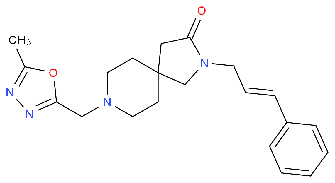 8-[(5-methyl-1,3,4-oxadiazol-2-yl)methyl]-2-[(2E)-3-phenyl-2-propen-1-yl]-2,8-diazaspiro[4.5]decan-3-one_Molecular_structure_CAS_)