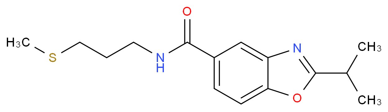 2-isopropyl-N-[3-(methylthio)propyl]-1,3-benzoxazole-5-carboxamide_Molecular_structure_CAS_)