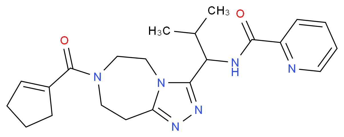 N-{1-[7-(1-cyclopenten-1-ylcarbonyl)-6,7,8,9-tetrahydro-5H-[1,2,4]triazolo[4,3-d][1,4]diazepin-3-yl]-2-methylpropyl}-2-pyridinecarboxamide_Molecular_structure_CAS_)