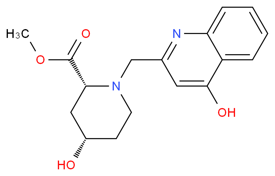 methyl (2R*,4S*)-4-hydroxy-1-[(4-hydroxyquinolin-2-yl)methyl]piperidine-2-carboxylate_Molecular_structure_CAS_)