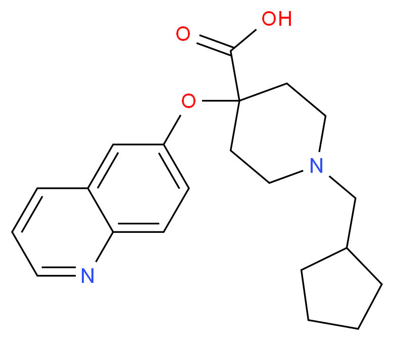 1-(cyclopentylmethyl)-4-(quinolin-6-yloxy)piperidine-4-carboxylic acid_Molecular_structure_CAS_)