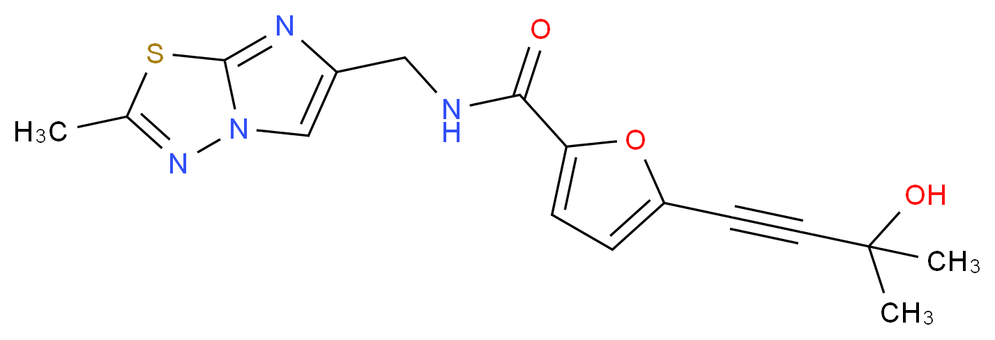 5-(3-hydroxy-3-methylbut-1-yn-1-yl)-N-[(2-methylimidazo[2,1-b][1,3,4]thiadiazol-6-yl)methyl]-2-furamide_Molecular_structure_CAS_)