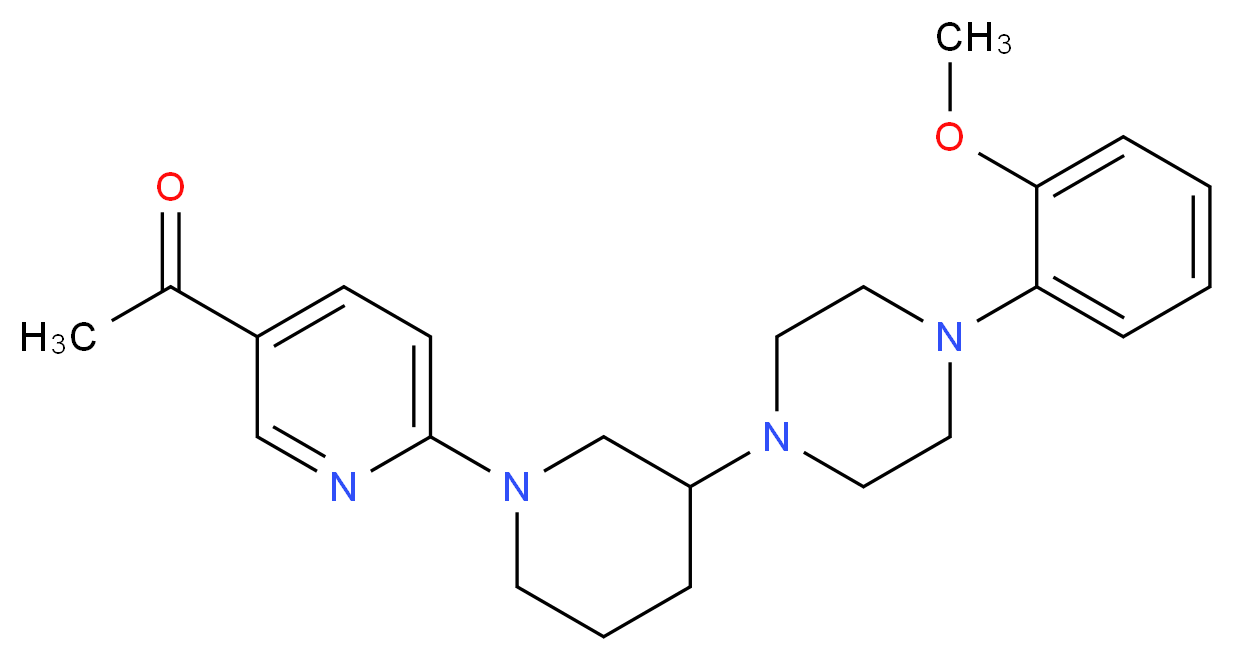 1-(6-{3-[4-(2-methoxyphenyl)-1-piperazinyl]-1-piperidinyl}-3-pyridinyl)ethanone_Molecular_structure_CAS_)