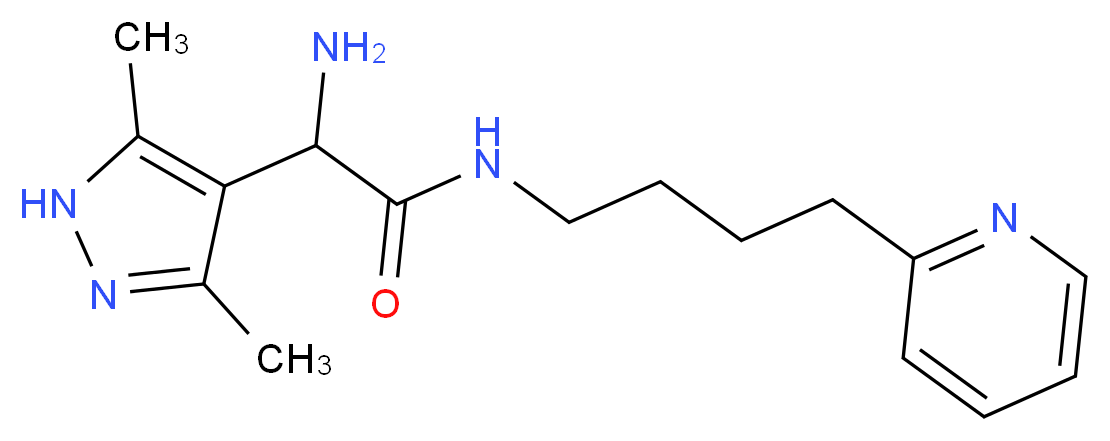 2-amino-2-(3,5-dimethyl-1H-pyrazol-4-yl)-N-(4-pyridin-2-ylbutyl)acetamide_Molecular_structure_CAS_)