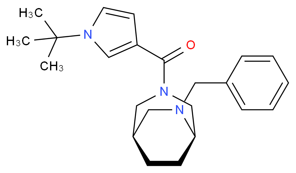 (1R*,5R*)-6-benzyl-3-[(1-tert-butyl-1H-pyrrol-3-yl)carbonyl]-3,6-diazabicyclo[3.2.2]nonane_Molecular_structure_CAS_)