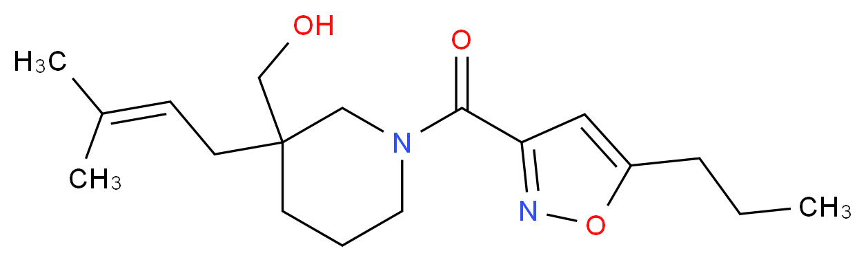 {3-(3-methyl-2-buten-1-yl)-1-[(5-propyl-3-isoxazolyl)carbonyl]-3-piperidinyl}methanol_Molecular_structure_CAS_)