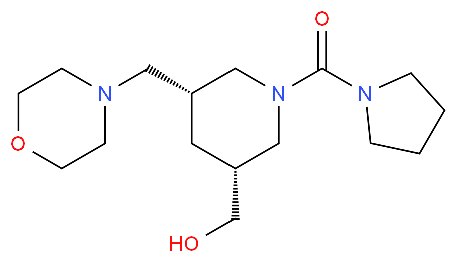 [(3R*,5R*)-5-(4-morpholinylmethyl)-1-(1-pyrrolidinylcarbonyl)-3-piperidinyl]methanol_Molecular_structure_CAS_)