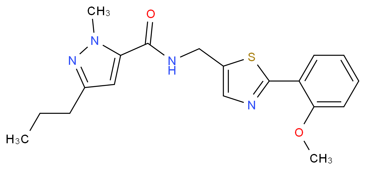 N-{[2-(2-methoxyphenyl)-1,3-thiazol-5-yl]methyl}-1-methyl-3-propyl-1H-pyrazole-5-carboxamide_Molecular_structure_CAS_)