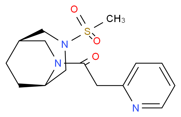(1R*,5R*)-3-(methylsulfonyl)-6-(2-pyridinylacetyl)-3,6-diazabicyclo[3.2.2]nonane_Molecular_structure_CAS_)