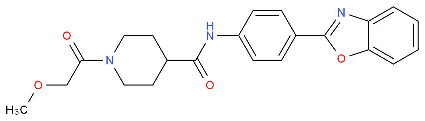 N-[4-(1,3-benzoxazol-2-yl)phenyl]-1-(methoxyacetyl)-4-piperidinecarboxamide_Molecular_structure_CAS_)