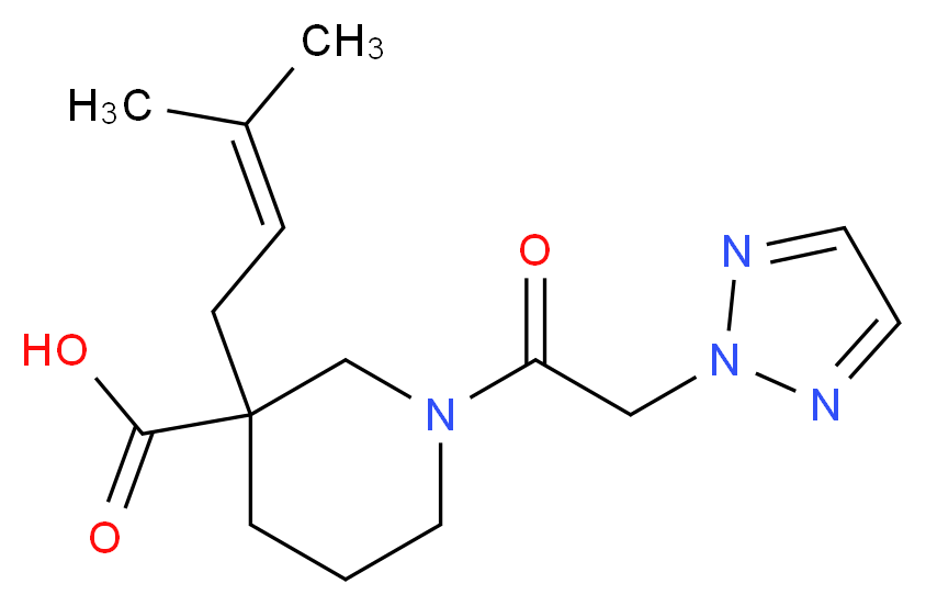 3-(3-methyl-2-buten-1-yl)-1-(2H-1,2,3-triazol-2-ylacetyl)-3-piperidinecarboxylic acid_Molecular_structure_CAS_)