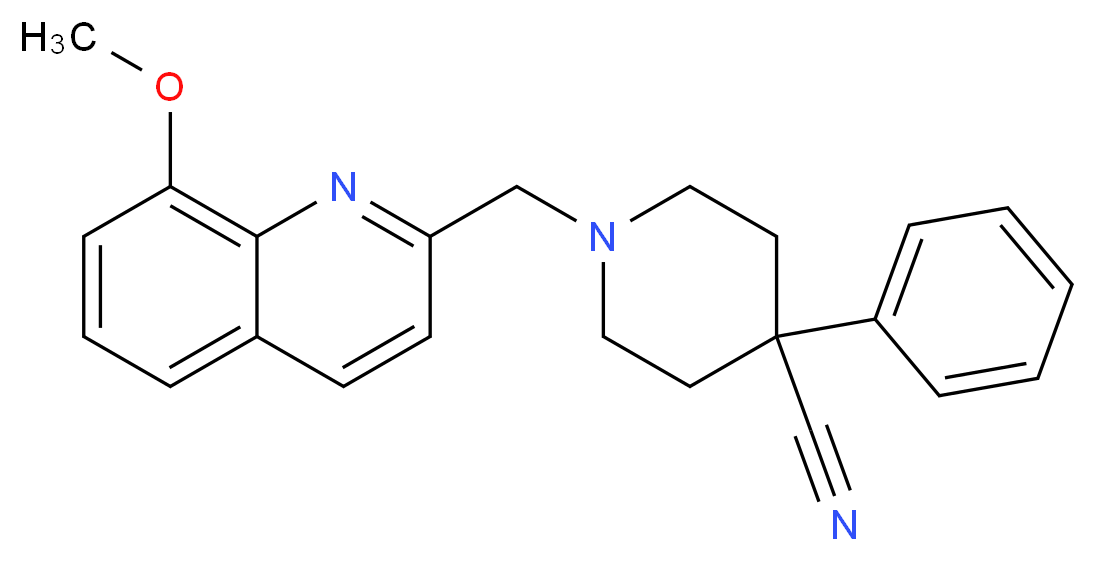 1-[(8-methoxyquinolin-2-yl)methyl]-4-phenylpiperidine-4-carbonitrile_Molecular_structure_CAS_)