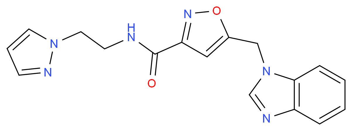 5-(1H-benzimidazol-1-ylmethyl)-N-[2-(1H-pyrazol-1-yl)ethyl]-3-isoxazolecarboxamide_Molecular_structure_CAS_)