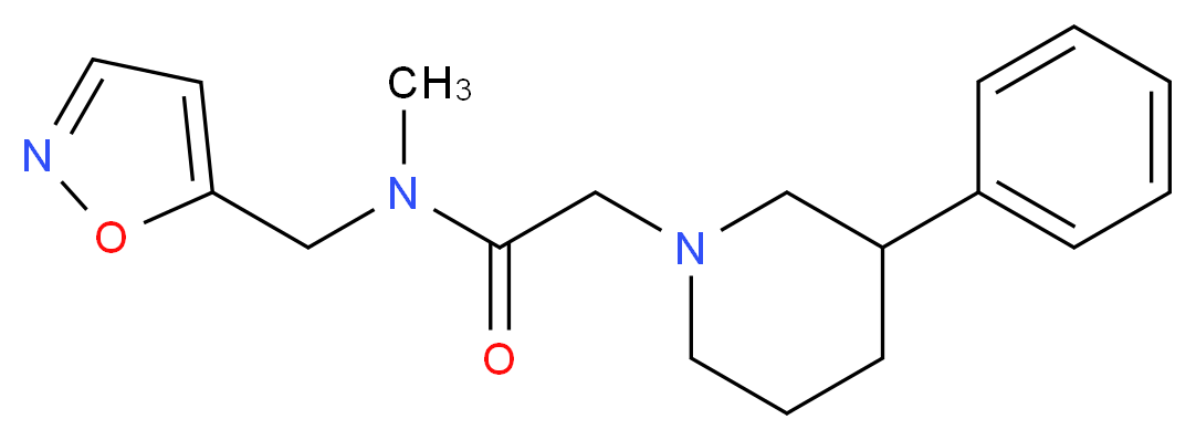 N-(5-isoxazolylmethyl)-N-methyl-2-(3-phenyl-1-piperidinyl)acetamide_Molecular_structure_CAS_)